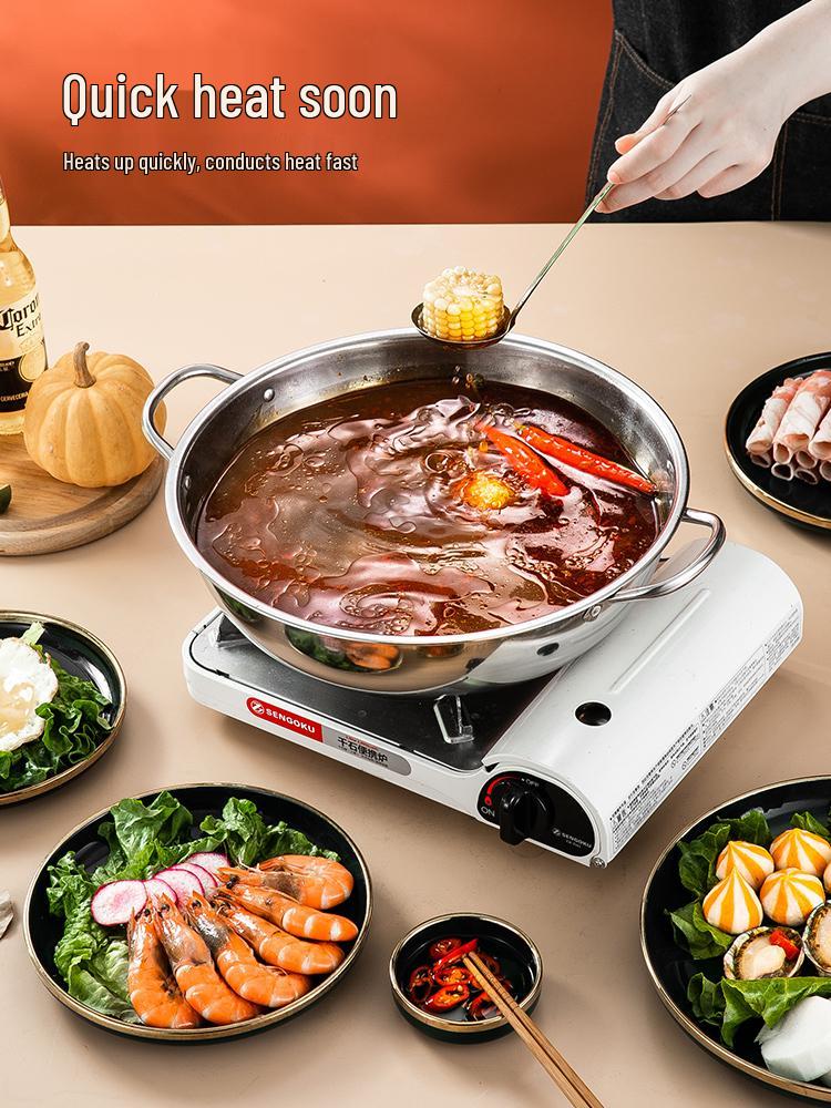 Yuan Yang 304 Stainless Steel Thickened Hot Pot Cookware for Induction Cookers - Household & Commercial Use