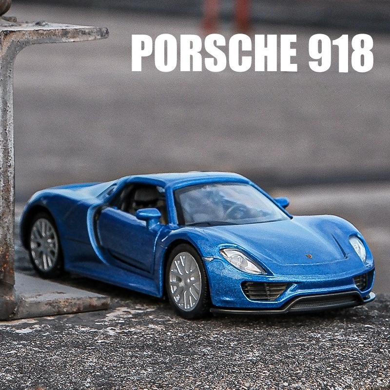 Simulation 1/36 Maßstab Porsche 918 Supersportwagen Legierungsmodell Sammlung Miniaturauto Heimdekoration Spielzeugfahrzeug Kinder Junge Geschenk