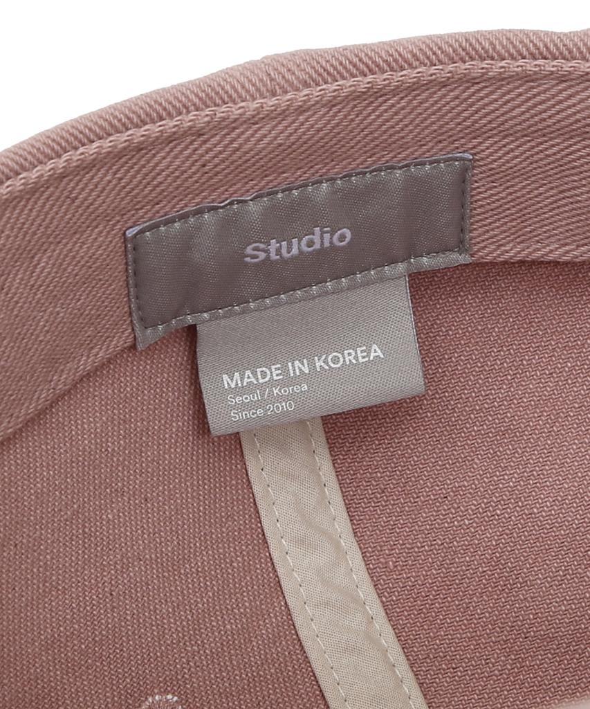 Eondeokeonteulolseutyudio Studded Logo Ball Cap Ball Cap / Jewel Stud / Batik Pink