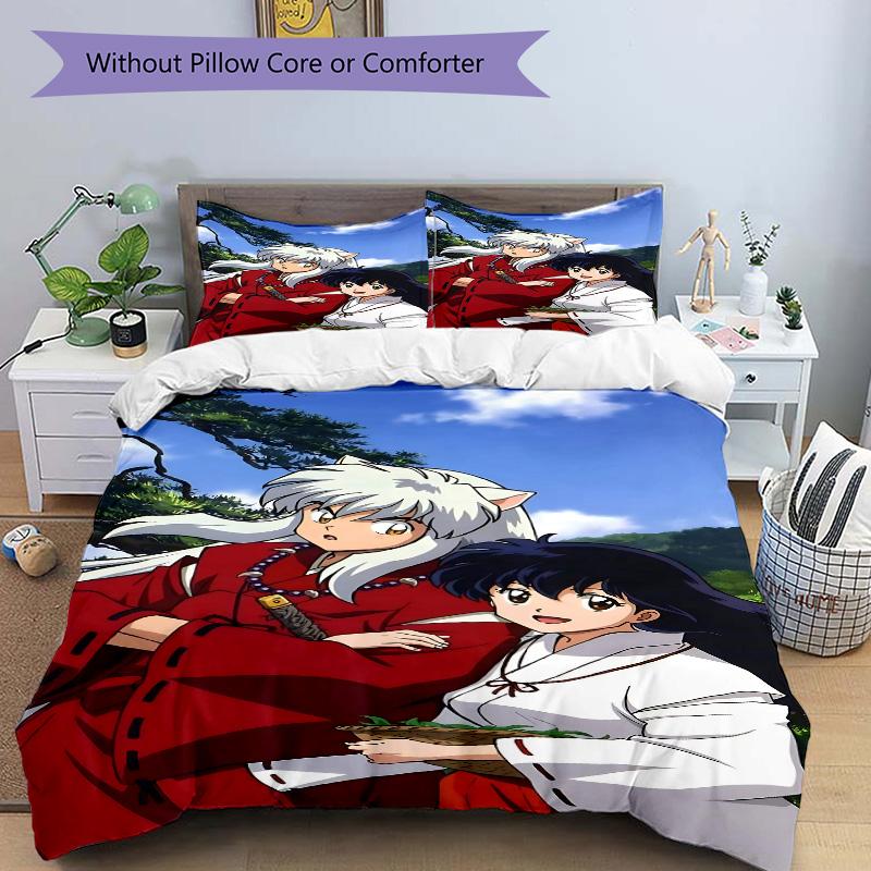Anime Couple Nature Print 3Pcs Bedding Set,Duvet Cover with 2 Bedro,Pillowcase Home Birthday Gift