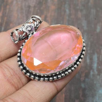 Pink Rubillite Gemstone 925 Sterling Silver Handmade Wonderful Jewelry Pendant