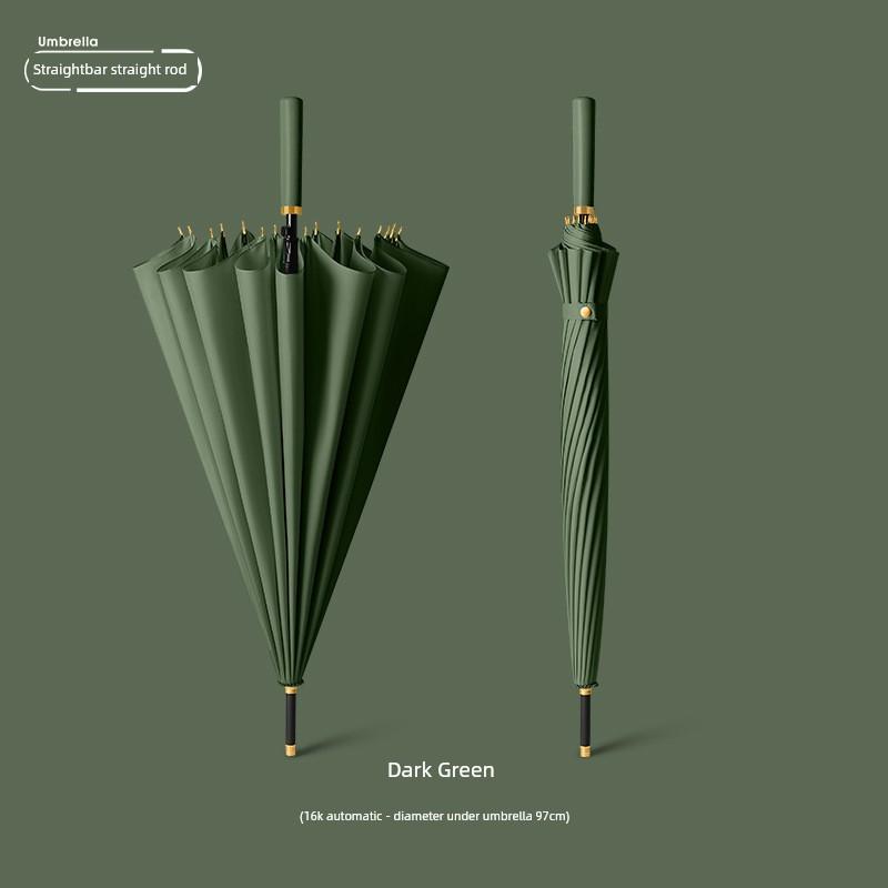 24-Rib Automatic Umbrella, Large Business Straight Umbrella, Double-Handle Factory-Printed Logo Advertising Long-Handle Umbrella
