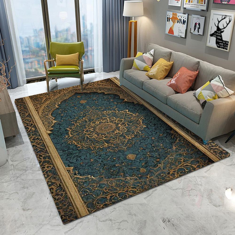 Retro European Persia Style Carpet Living Room Sofa Bedroom Study Kitchen Entrance Door Mat Non-slip Light Luxury Home Decor Rug