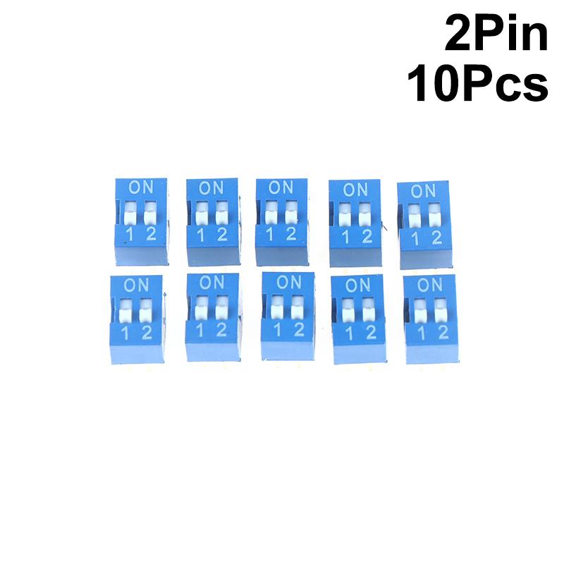 10Pcs Slide Type Switch Module 1 2 3 4 5 6 7 8 10Pin Dip Switch Kit 2.54Mm Toggle Switch Blue Snap Switches