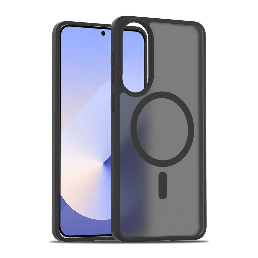 Skin Feel Magnetic Phone Case For Samsung S25 Edge S25+ S24 FE S23 Ultra Magsafe Wireless Charging TPU Frame Plastic Back Cover