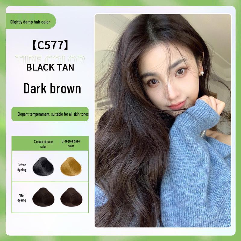 Matte Cold Brown Plant-Based Hair Dye Cream for Gray Coverage, No Bleach Needed, Unisex, DIY at Home.