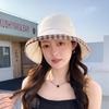 Spring and Summer Sun Hat for Children, Korean Version Checkered Bow Fisherman Hat, Outdoor Sun Hat