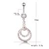 Belly Button Ring Cubic Zirconia Sugical Steel Round  Belly Body Jewelry for Women  Belly Piercing