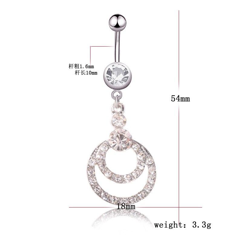 Belly Button Ring Cubic Zirconia Sugical Steel Round  Belly Body Jewelry for Women  Belly Piercing