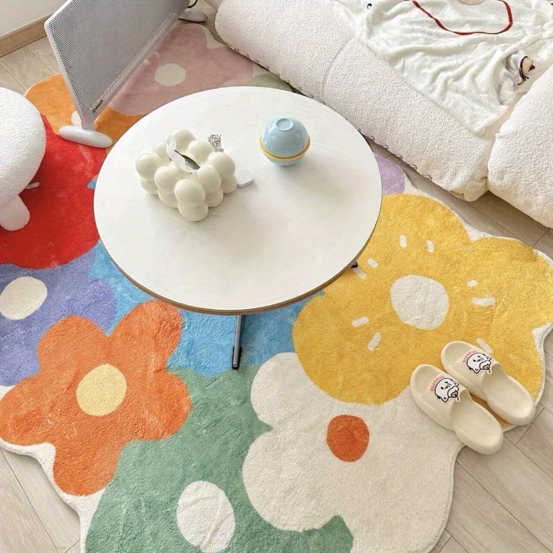 Luxurious Plush Floral Area Rug - High-Pile, Non-Slip,Carpet for Living Room & Bedroom - Festive & Easy-Care, Indoor, Entryway, Porch Use