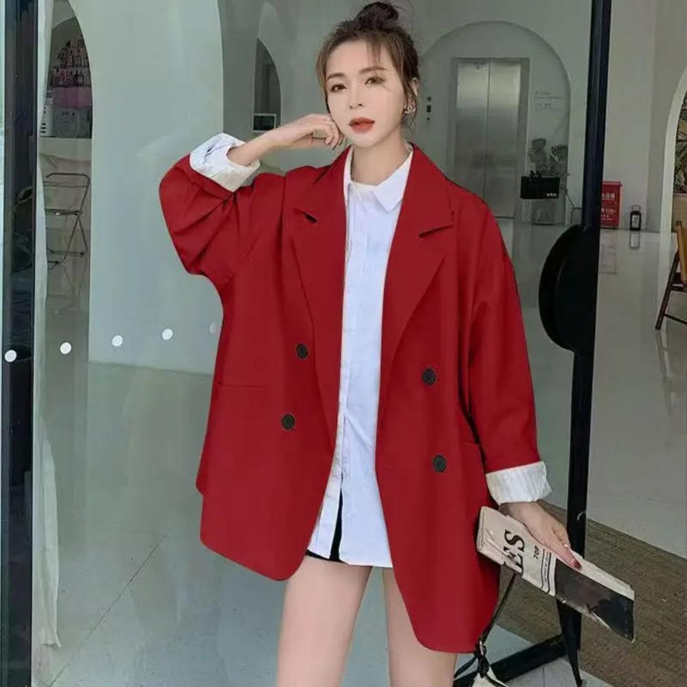 Oversize Blazers Women Long Sleeve Black Suit Streetwear Loose Jacket Spring Autumn Coat Double-breasted