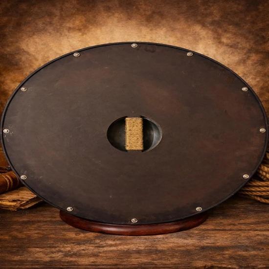 Viking Wooden Shield Wall Decor Norse Rune Round Shield Medieval Scandinavian Home Décor Rustic Warrior Shield 60.96 cm