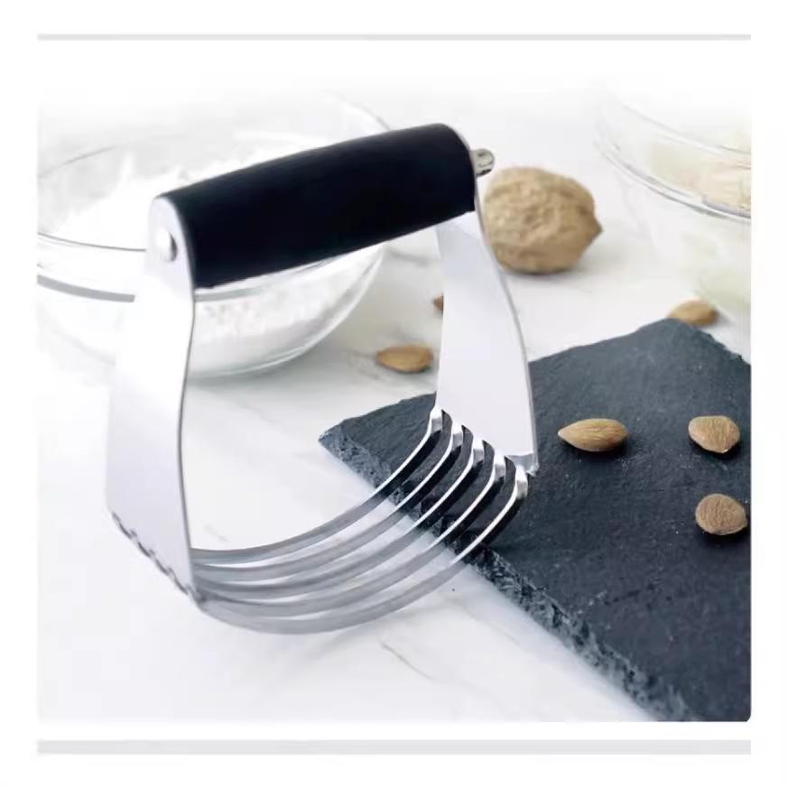 Multi-Color Stainless Steel Mixing & Cutting Tool: Flour Scraper, Mixer & Beater