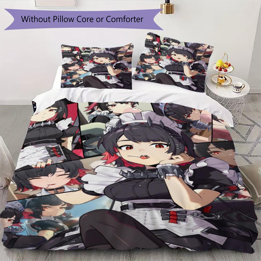Zenless Zone Zero Pattern Bedding uilt Set uilt Cover Pillowcase Home Decoration Birthday Gift (1 * duvet cover + 2 * pillowcase without core)255
