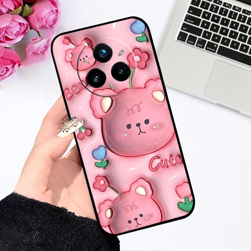 For Realme 14 Pro Case Cute Cartoon Soft Phone Back Cover For Realme 14 Pro Plus Coque 14 Pro+ Matte Silicone TPU Bumper Fundas