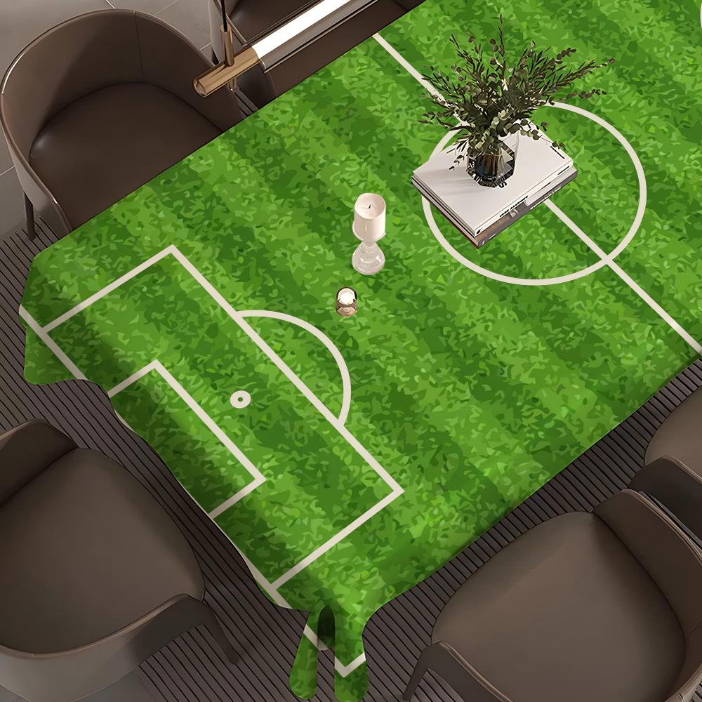 Football Field Plan Home Tablecloths Dining Decoration And Rectangular Table Accessories Waterproof Cloth Anti-stain