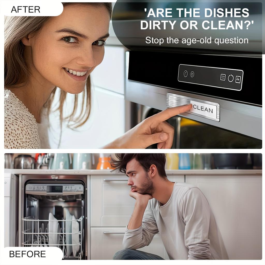Acrylic Dishwasher Magnet - Easy Slide Clean/Dirty Indicator, Strong & Stylish Kitchen Accessory