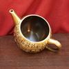 Brass Traditional Chinese Fu Characters Teapot Feng Shui Decoration Sturdy Versatile 6.3x3.9inch