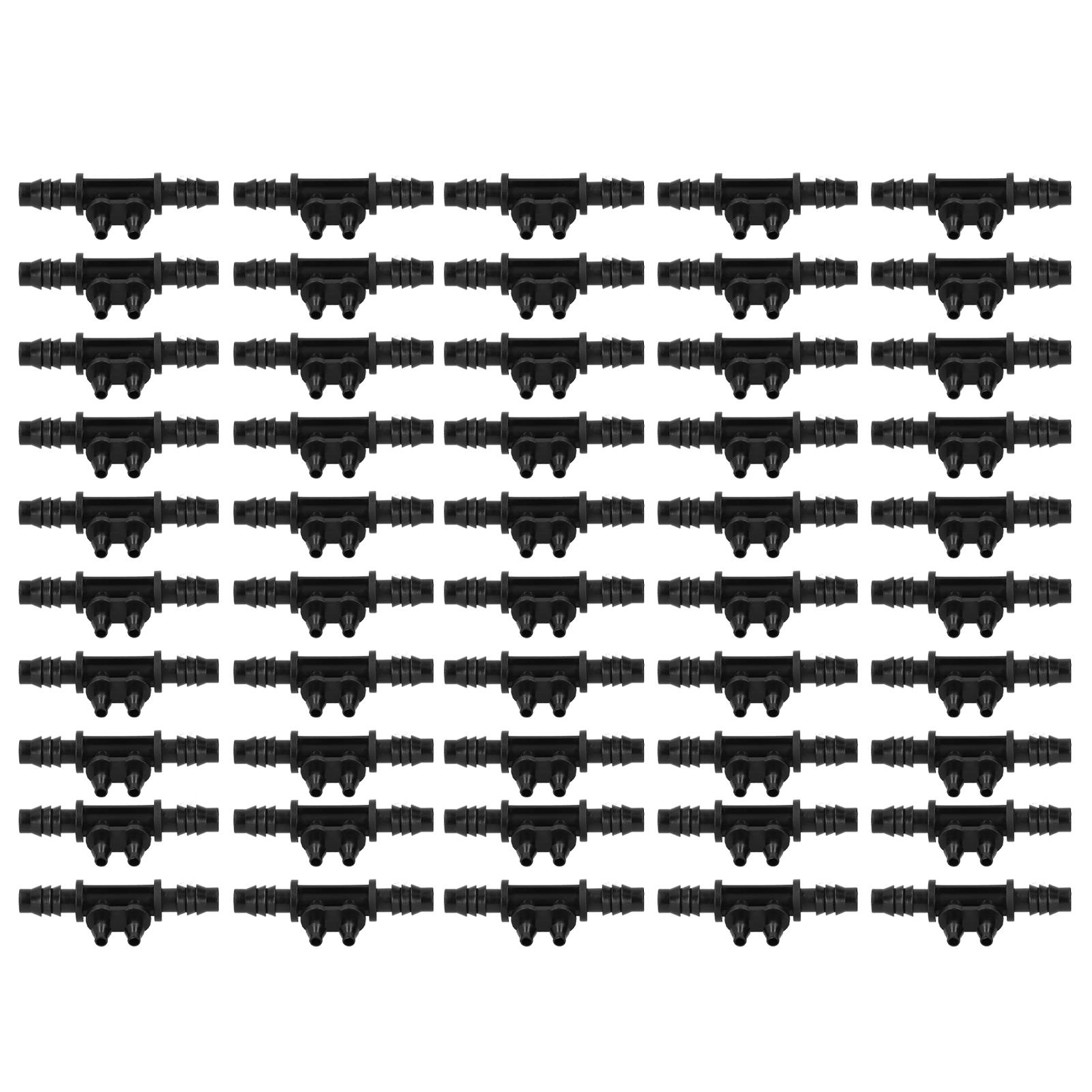 

50PCS 4‑Way Connector 8 11 to 4 7mm Drip Irrigation Tubing Connector Fitting Gardening Accessory