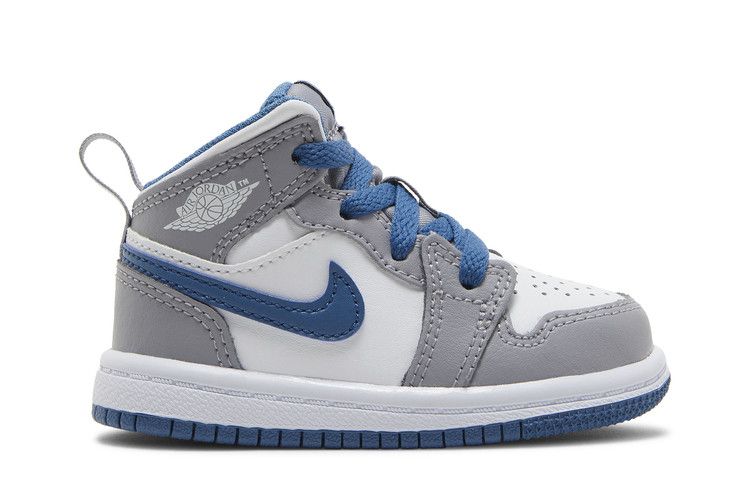 Kids' Sneakers Nike Jordan 1 Mid True Blue Cement (TD) Cement Grey/White/True Blue