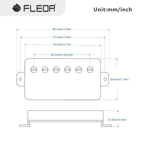FLEOR Alnico5 Guitar Humbucker Pickup, Black, Bridge Pickup for LP-Style Guitars