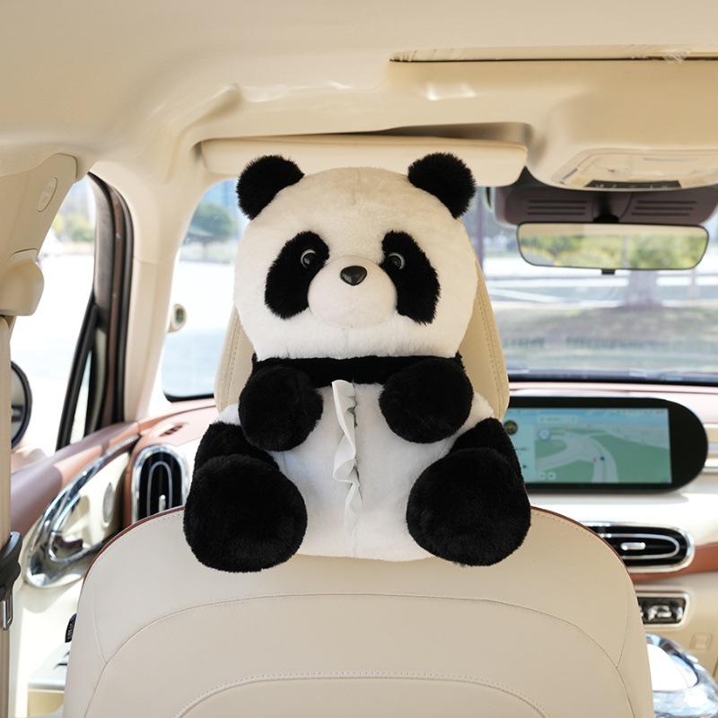 Cartoon Panda Auto Plüsch Taschentuchbox Halter