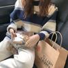 Contrast Striped Sweater Women's Spring and Autumn Korean Version Retro Loose Languid Style Thick Knit Top