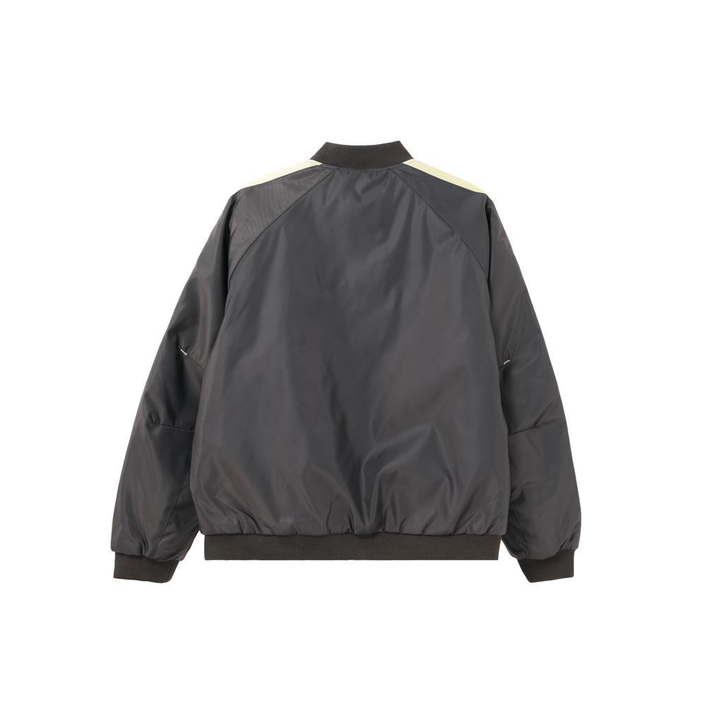 Li Ning Badfive Letter Splicing Single-Breasted Jacket Men Jackets Graphite-Gray AJMU017-4