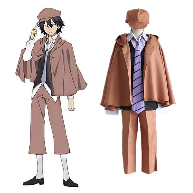 Bungo Anime Stray Dogs Ranpo Edogawa Cosplay Costume Detective Uniform Jacket