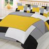 Sarı Gri Siyah Yama İşi Soyut Sanat Ortaçağ Tarzı Nevresim Yastık Kılıfı Yatak Takımı Yorgan Kılıfı Çift Kişilik Yatak Ev Tekstili