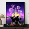 Disney Diamond Painting Mickey and Minnie Castle Fireworks Romantic Freeze-frame Wall Decoration Full Diamond Cross-stitch DIY Gift Home Decoration