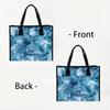 Chic Blue Print Tote Bag Fashion Casual Large Capacity Daily Commute Shoulder Handbag for Women
