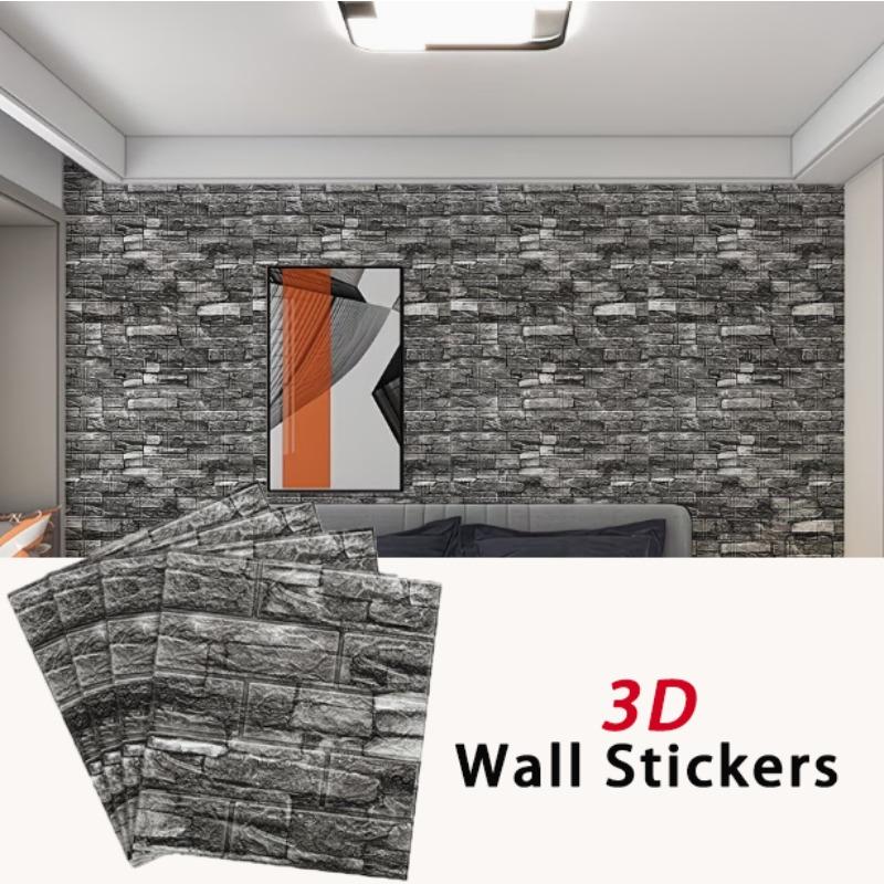 Retro color waterproof self-adhesive 3D 38.5X35cm moisture-proof wallpaper bedroom wall sticker
