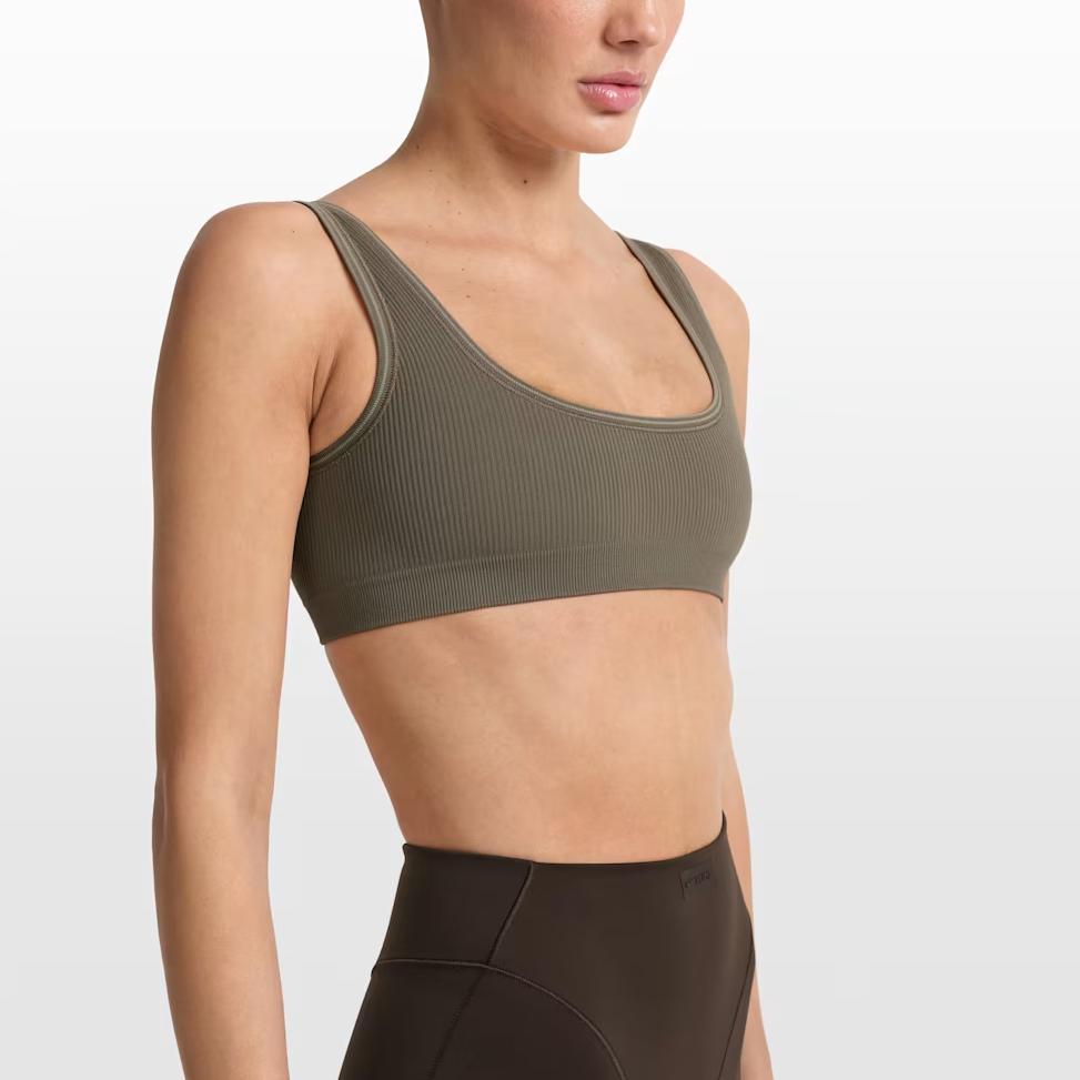 Nike X Skims Ribbed Seamless Comfortable Stretch Lightweight Solid Sports Bra Women Underwear BABRA9712W-DOD