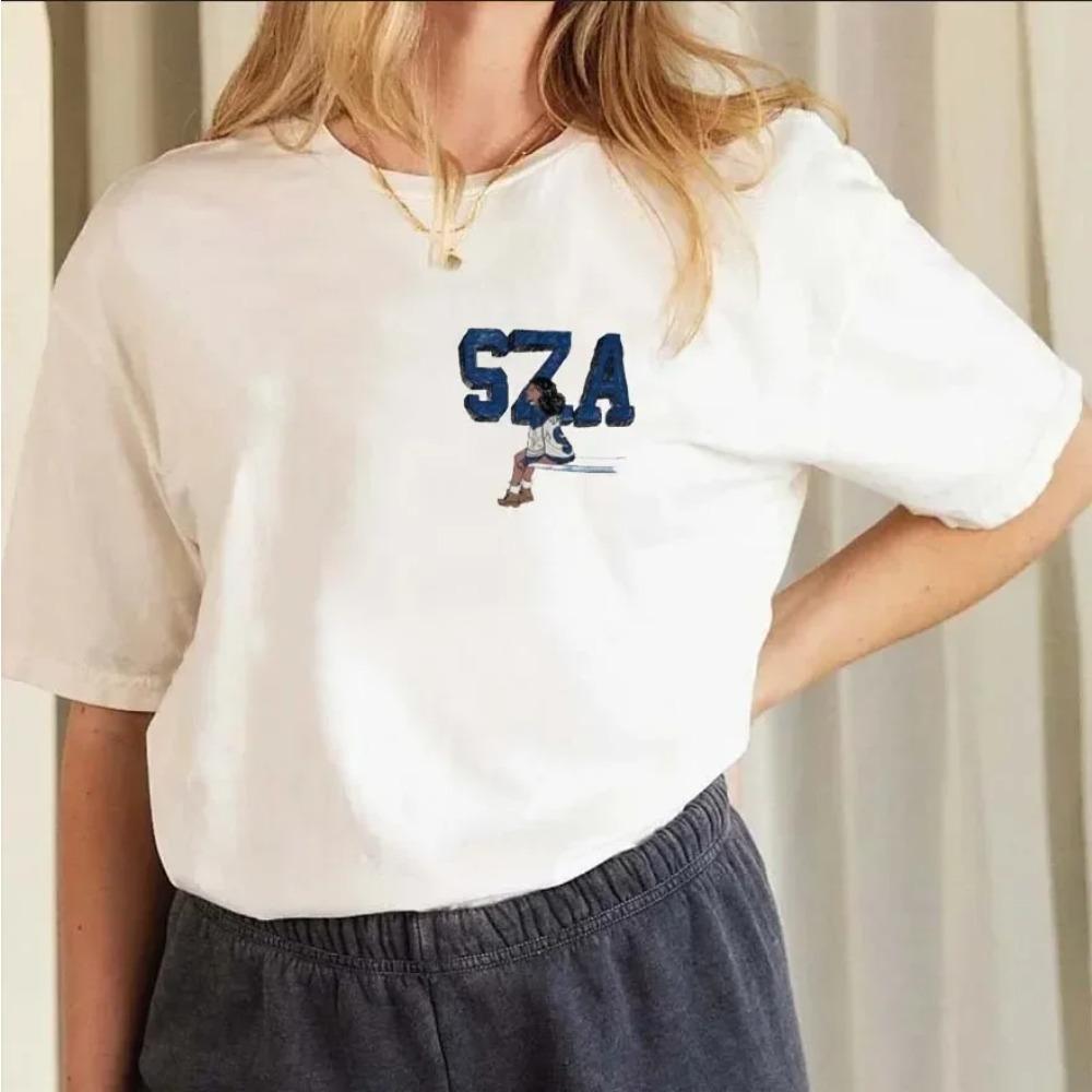 Hot Sale SZA SOS Tour Album Cover Poster Graphic Print T-Shirt Men Women Gift for Fans Concert Unisex Retro Aesthetic Summer New Tee Oversized Top
