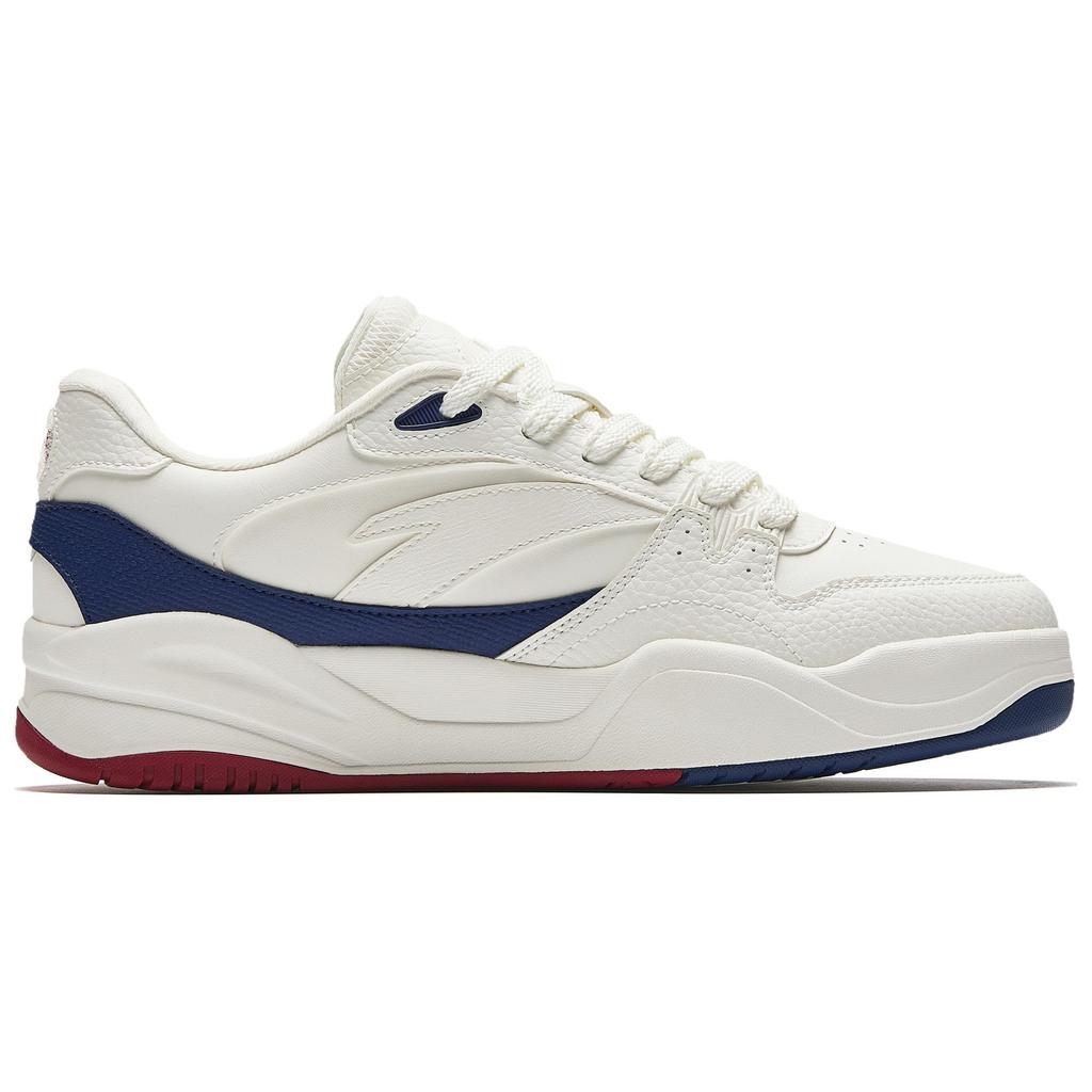 Anta Wave Shoes Versatile Casual Height Increasing Wear Resistant Lightweight Non-Slip Low-Top Skate Shoes Men Sneakers White Red Blue 912518005-1