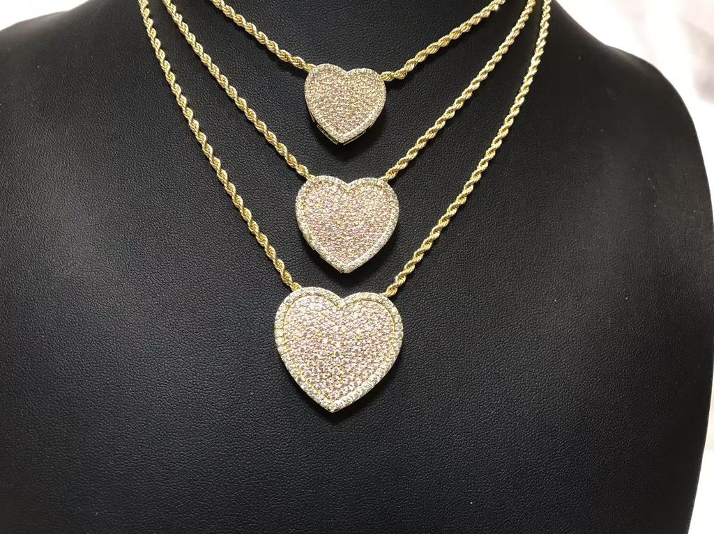 Stainless Name Pendant Steel Gold Plated Cartoon Classic Design Nugget Rollie Heart Diamond Heart Frame Necklace Jewelry