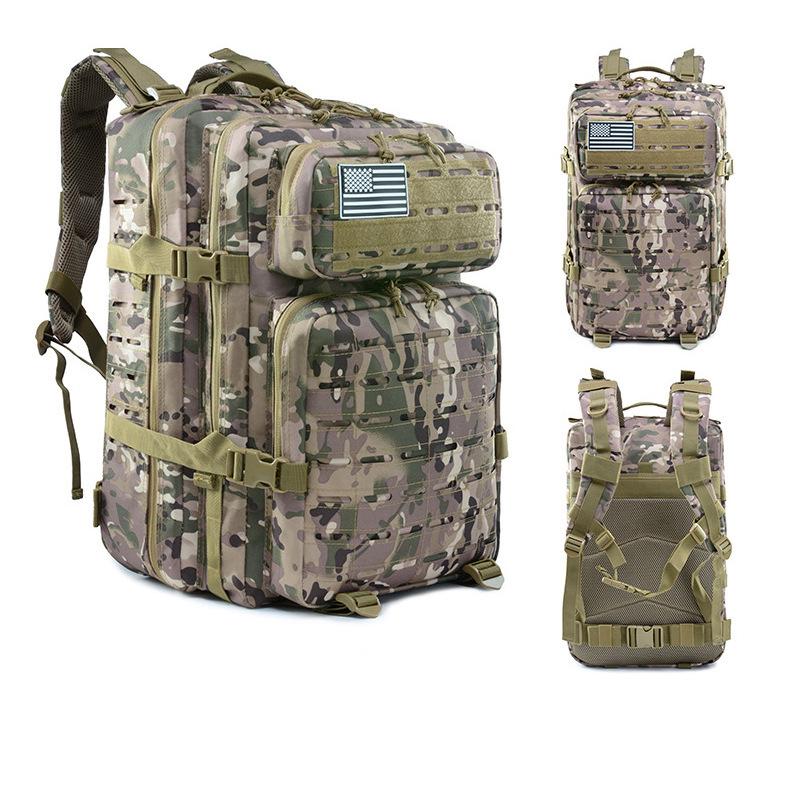 Men's Large Capacity Camouflage Tactical Hiking Backpack for Outdoor Sports and Mountaineering