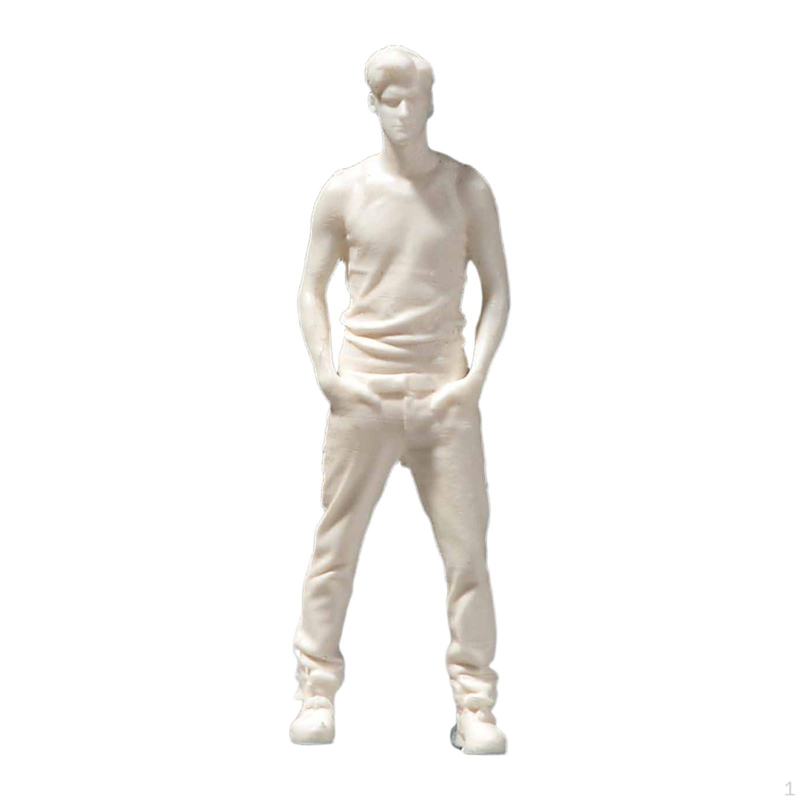 

1/64 Male Miniature Made of Resin, Sturdy Miniature, DIY Scene Decoration Model, Ornament unpainted