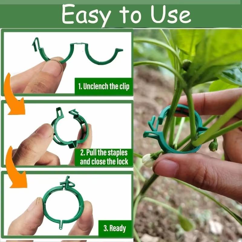 Wholesale Green Plant Support Clips Garden Vine Strapping Fixing Clip for Climbing Tomato Grape Vegetables Stalk Holders Buckle