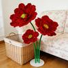 Large Velvet Artificial Magnolia Flower Christmas Faux Red Poinsettia Flower for Wedding Party Christmas Home Decor