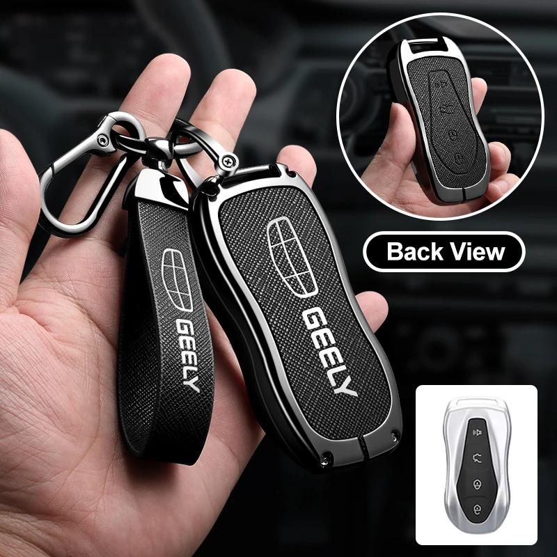 Leather Car Remote Key Case Cover for Geely for Geely Coolray X6 X7 EX7 Emgrand Global Hawk GX7 Kulrey GT GC9 Atlas Boyue NL3