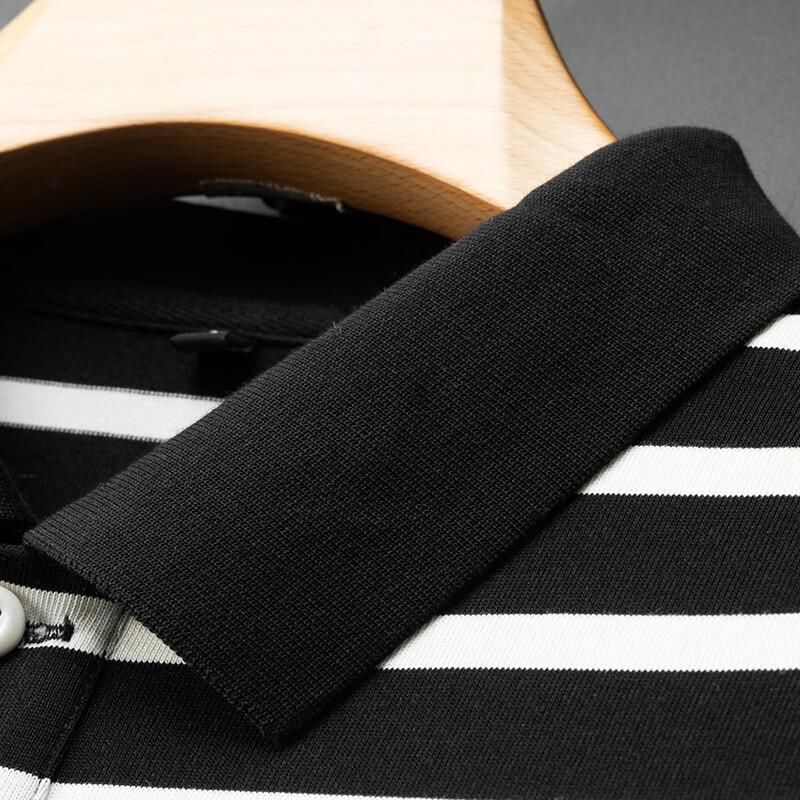 Men's Plus Size Striped Color Block Cotton Blend Polo Shirt