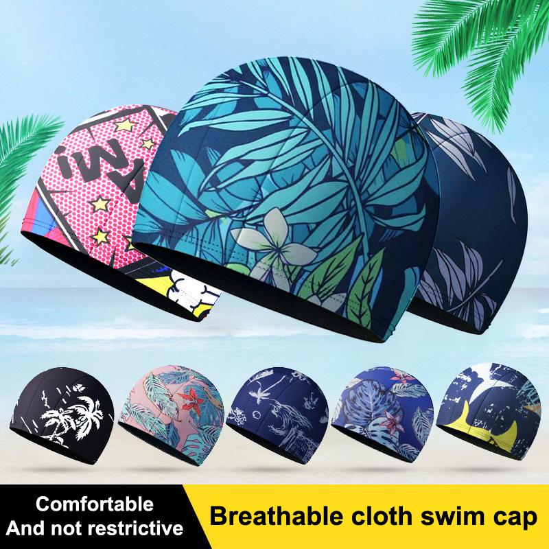 Cuffia da nuoto impermeabile con stampa di foglie, protezione per le orecchie e design antiscivolo per adulti - Perfetta per piscina, spiaggia e divertimento estivo