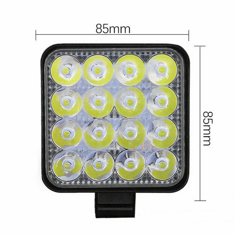 2Pcs Square 48W LED Work Light 12V 24V Off Road Flood Spot Lamp For Car Truck SUV