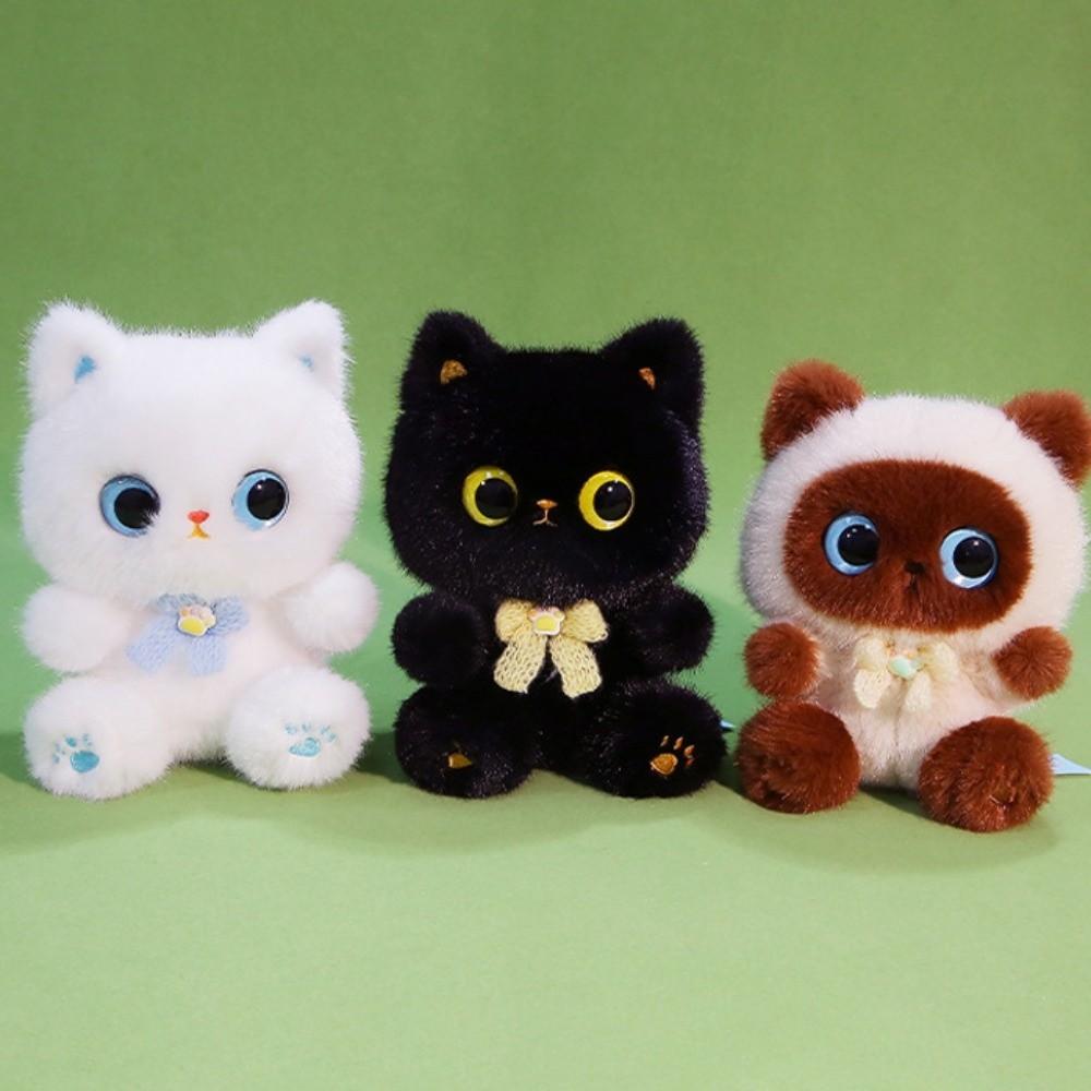 Stuffed Animals Black Cat Plush Toy Kawaii Cat Table Doll Creative Siamese Cat Doll  Kids Gifts