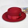 2023 Sombrero Fedora de Lana Sintética para Hombre Mujer Ala Ancha Accesorios de Lazo Pluma Otoño Invierno Caballero Sombrero Panamá Jazz