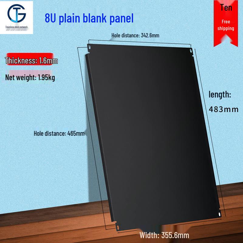 19-inch Black Rack Mount Blank Panel with White Back - Available In 1U, 2U, 3U, 4U, and 6U Sizes.