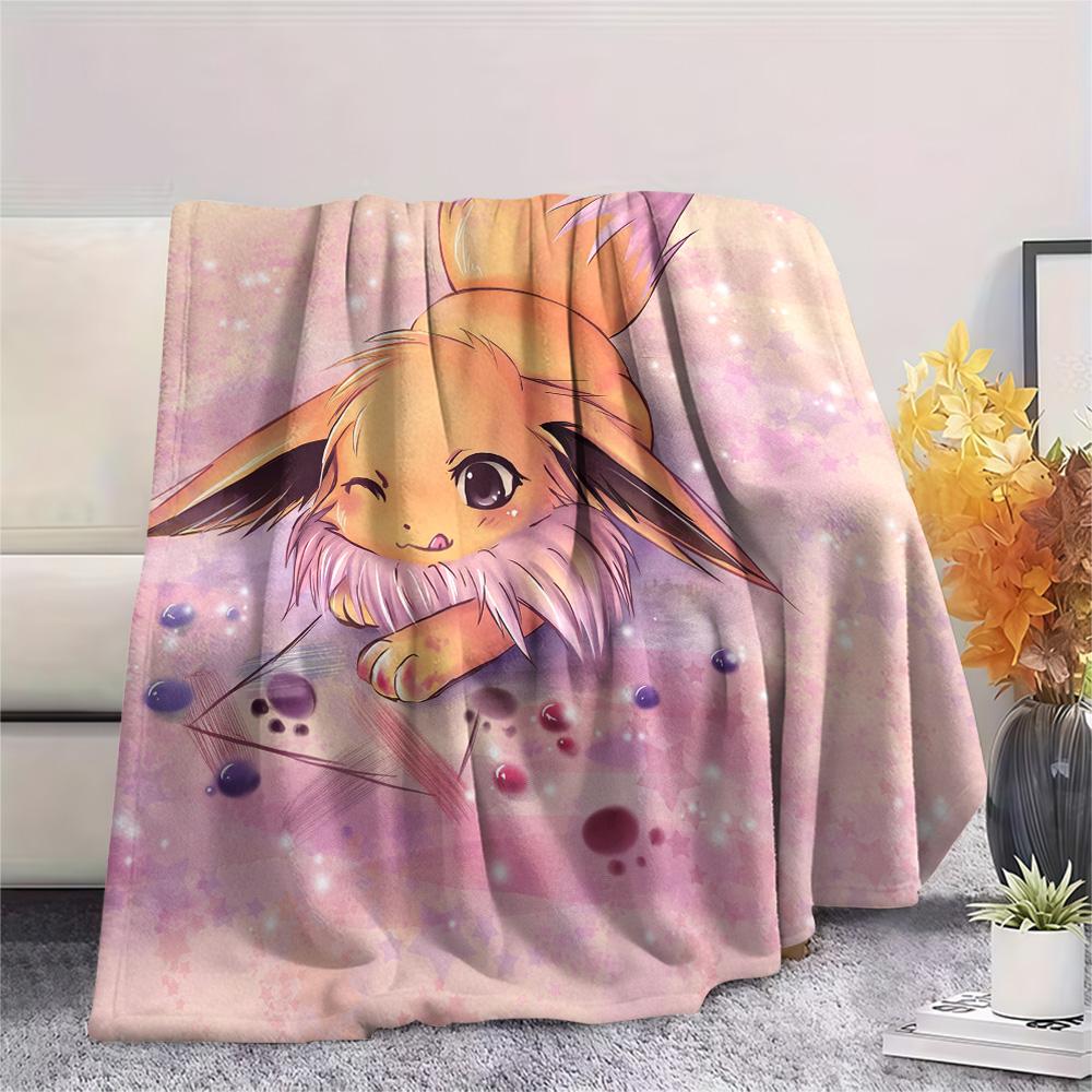 Eevee Print Flannel Blanket, High Quality Comfortable for All Seasons, Home Decor, Warmth and Comfort