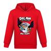 Kids Hooded Sweatshirt Dog Man Cartoon Comic Book Character Art Print Pullover Autumn Winter Casual Sport Wear for Children Daily Use